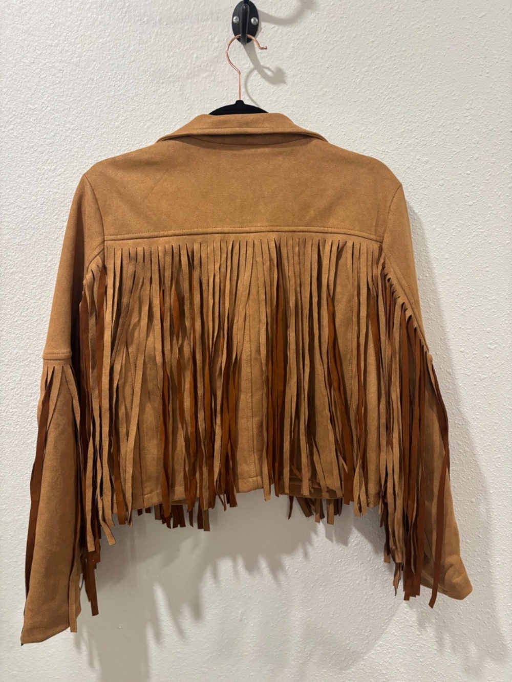Chartou Faux Suede Cropped Western Fringe Jacket Small/Medium Cowgirl Festival - Picture 3 of 10